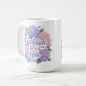 Hortensia: Dankbaarheid groeit hier Koffiemok (Voorkant links)