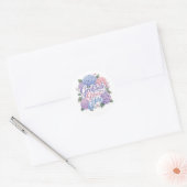 Hortensia: Dankbaarheid groeit hier Ronde Sticker (Envelop)