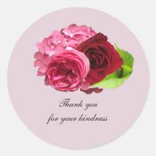 Hortensia en Rozen Bedankt Sticker