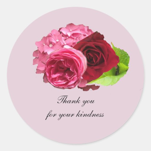Hortensia en Rozen Bedankt Sticker (Voorkant)