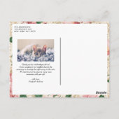 hortensia en Rozen bruiloft Dank u Briefkaart (Achterkant)