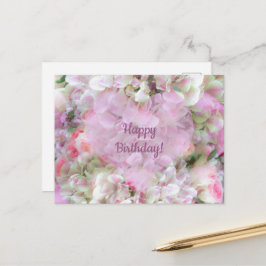 Hortensia en Rozen - Vintage Boeket in Olie      Briefkaart