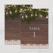 Hortensia en snoerlichtjes metson Jar Rustic Tafel Kaart (Voorkant / Achterkant)