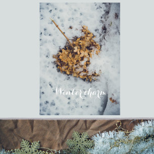 Hortensia flower op de sneeuw poster