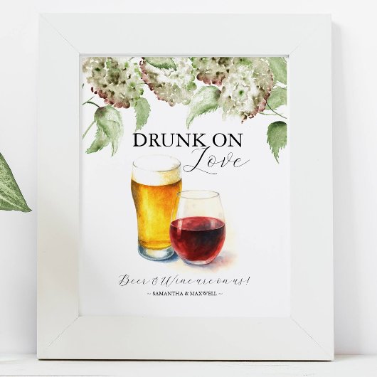 Hortensia Huwelijksdecoratie Open Bar Borden Poster