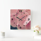 Hortensia Hydrangea roze pastel bloemen bloemen Vierkante Klok (Huis)