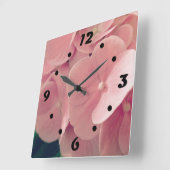 Hortensia Hydrangea roze pastel bloemen bloemen Vierkante Klok (Hoek)