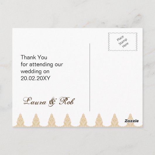 Hortensia in Mason Jar, Burlap bruiloft Dank u Briefkaart (Achterkant)