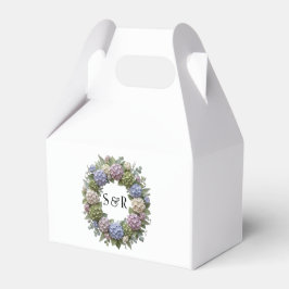 Hortensia Krans Monogram Huwelijksgunst Doos Bedankdoosjes