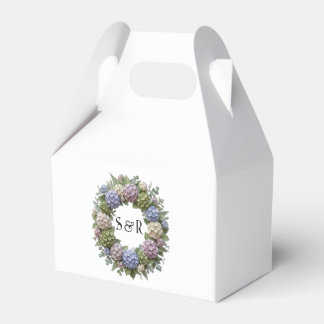Hortensia Krans Monogram Huwelijksgunst Doos Bedankdoosjes