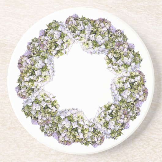 Hortensia Krans Zandsteen Onderzetter (Voorkant)