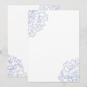 Hortensia Kunst Wit Huwelijksprogramma Papier Programmakaart (Voorkant / Achterkant)
