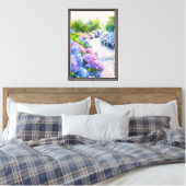 Hortensia Laan Canvas Afdruk (Insitu (Slaapkamer))