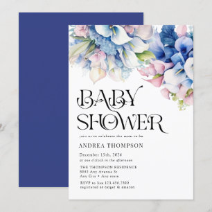 hortensia   Lelies Floral   BABY SHOWER WATERVERF Kaart