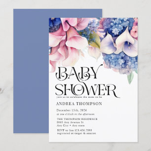 hortensia   Lelies Floral   BABY SHOWER WATERVERF Kaart