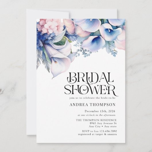 hortensia | Lelies Floral | VRIJGEZELLENFEEST Kaart (Voorkant)