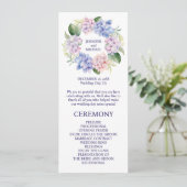 Hortensia Lente Bloemen Trouwprogramma Programmakaart (Staand voorkant)
