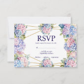 Hortensia Menu Keuzes RSVP Response Kaart (Voorkant)