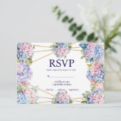 Hortensia Menu Keuzes RSVP Response Kaart (Staand voorkant)