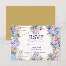 Hortensia Menu Keuzes RSVP Response Kaart