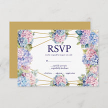 Hortensia Menu Keuzes RSVP Response Kaart