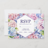 Hortensia Menu Keuzes RSVP Response Kaart (Voorkant)
