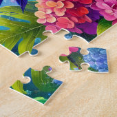 Hortensia met paar kolibries legpuzzel (Zijkant)