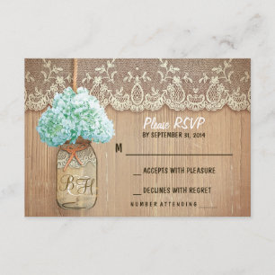 hortensia metselaar rustieke bruiloft RSVP kaarten