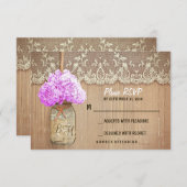 hortensia metselaar rustieke bruiloft RSVP kaarten (Voorkant / Achterkant)