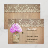hortensia metselaar rustieke bruiloft RSVP kaarten Kaartje (Voorkant / Achterkant)