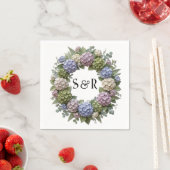 Hortensia Monogramma Sluitings Huwelijk Servet (Insitu)