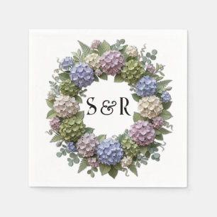 Hortensia Monogramma Sluitings Huwelijk Servet
