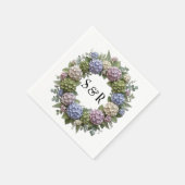 Hortensia Monogramma Sluitings Huwelijk Servet (Hoek)