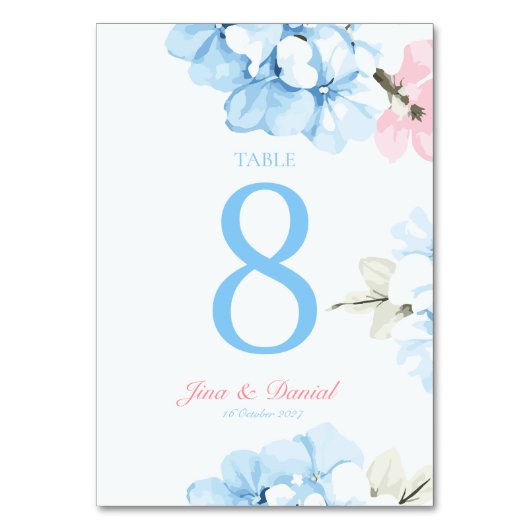 Hortensia Pastel Bloei Kaart (Voorkant)