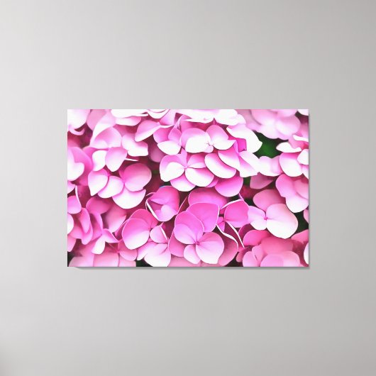 Hortensia Pink Petals Artistisch Abstract Canvas Afdruk (Voorkant)