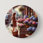 hortensia ronde button 7,6 cm (Voorkant)