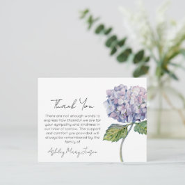 Hortensia rouwkaart dank je wel condoleance bedankkaart