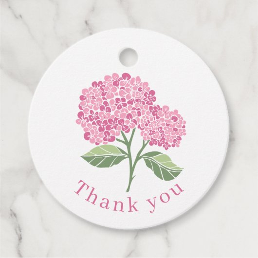 Hortensia Roze Bedankjes Labels (Voorkant)