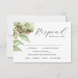 Hortensia RSVP-kaarten voor trouwfeest RSVP Kaartje