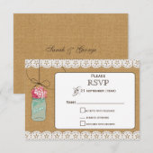 hortensia Rustic mason potten bruiloft RSVP 3.5 x Kaartje (Voorkant / Achterkant)