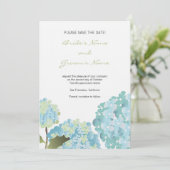 Hortensia Save the Date Trouw Aankondiging (Staand voorkant)
