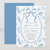Hortensia 'Something Blue' Bruiloftsuitnodiging Kaart (Voorkant / Achterkant)