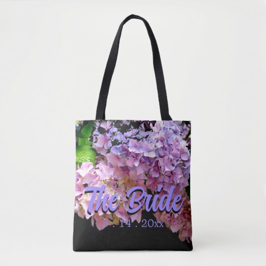 Hortensia tuin roze blauw paars bloem, Bruid Tote Bag (Voorkant)