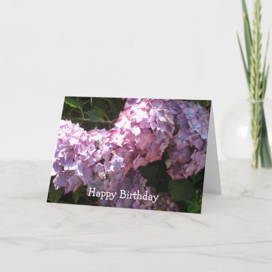 Hortensia verjaardagsgroet kaart (Voorkant)