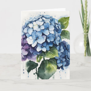 Hortensia - Watercolor bloemen Kaart