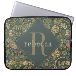  hortensia William Morris monogram Laptop Sleeve