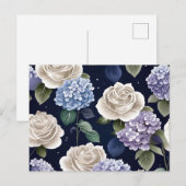 Hortensia's en witte rozen briefkaart (Voorkant / Achterkant)