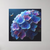 Hortensia's Floral Paarse en Blauw Canvas Afdruk (Voorkant)