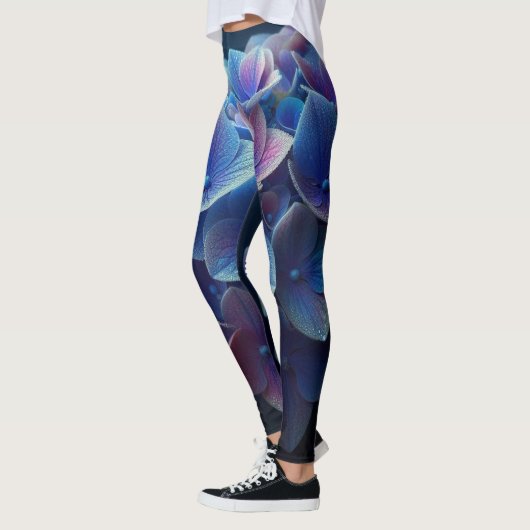 Hortensia's Floral Paarse en Blauw Leggings (Links)