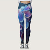 Hortensia's Floral Paarse en Blauw Leggings (Voorkant)